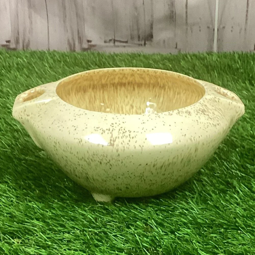 Vintage Ceramic Vase Cream Specks Planter